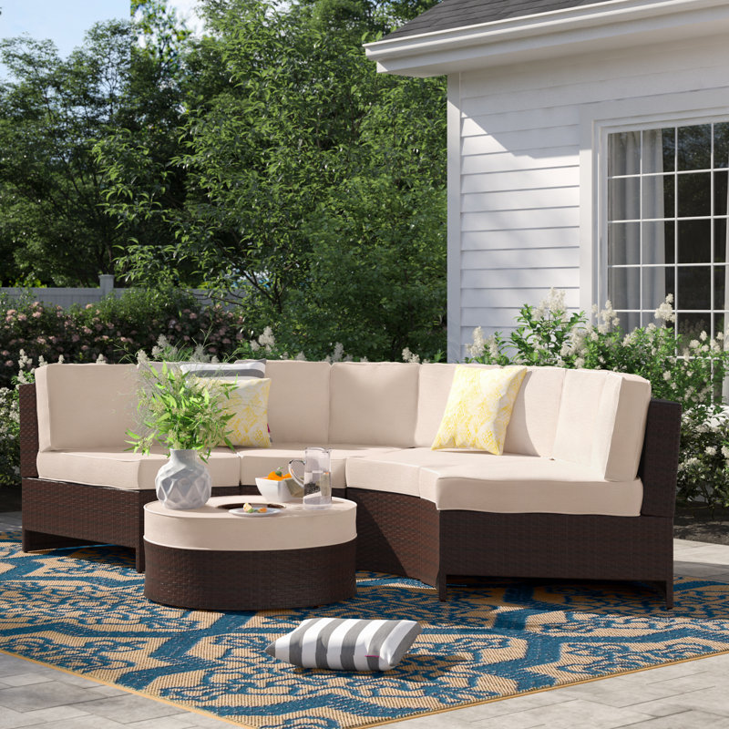 Jossette 4 - Person Patio Conversation Set with Cushions