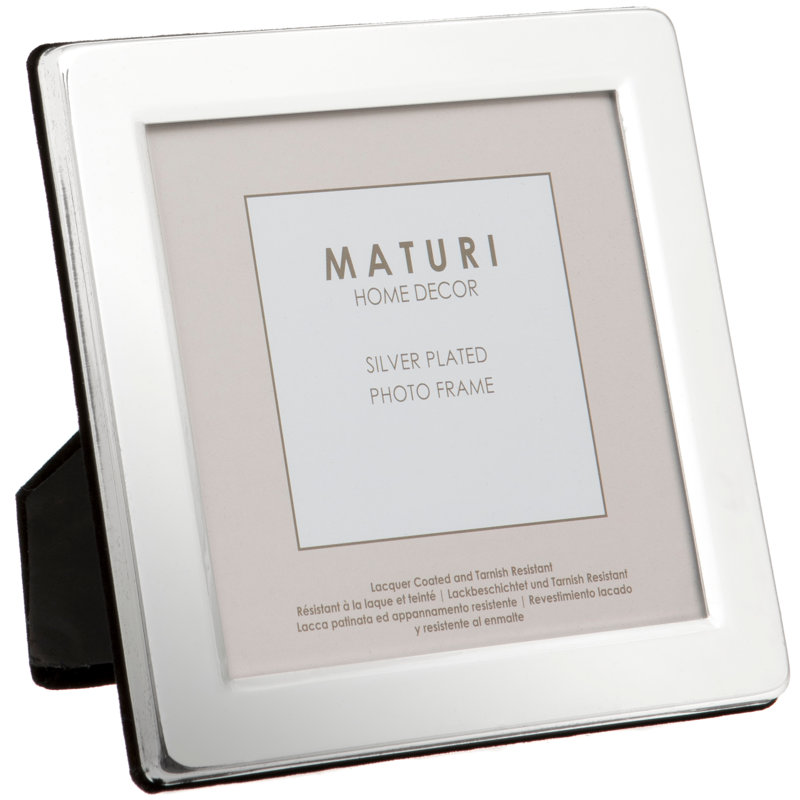 Silver Plated Flat Edge Photo Frame, 	4" x 4"