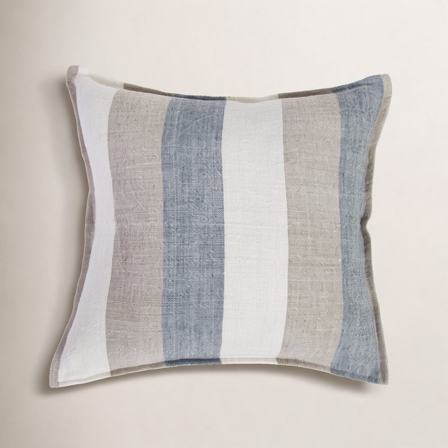 Monterey Striped Linen Throw Pillow, 20" x 20", Square