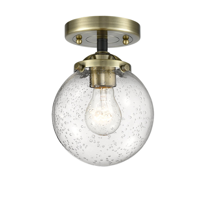 Plafonnier semi-encastré 6 po à simple sphère 1 lumières Rufina, Grainé, Ampoule non incluse, Laiton antique noir