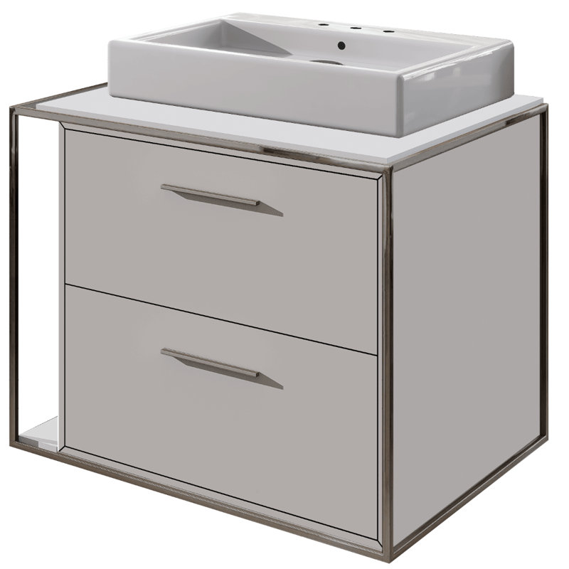 Aquagrande 13.25 in. L Bathroom Sink, 3 Hole - 8" Centers