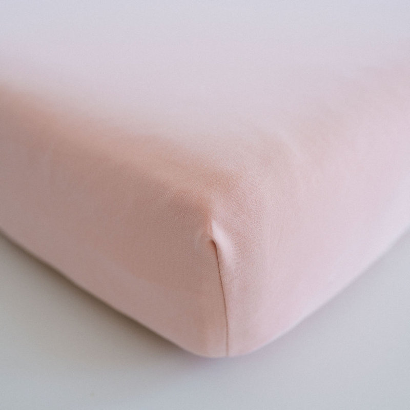Waterproof Cotton Crib Sheet, Blush