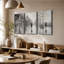 Tableau en trois panneaux « Rue pluvieuse parisienne vintage », impression sur toile tendue-35657935