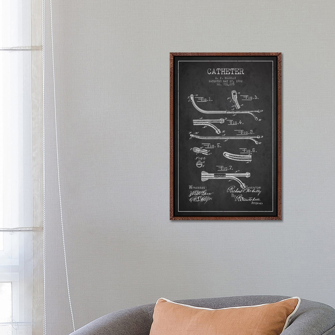 Catheter Charcoal Patent Blueprint von Aged Pixel - Gallery-Wrapped Canvas Giclée on Canvas