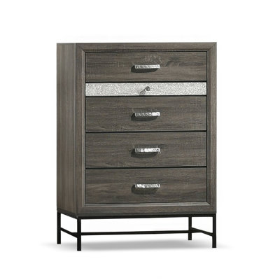 Commode Voleta contemporaine, gris
