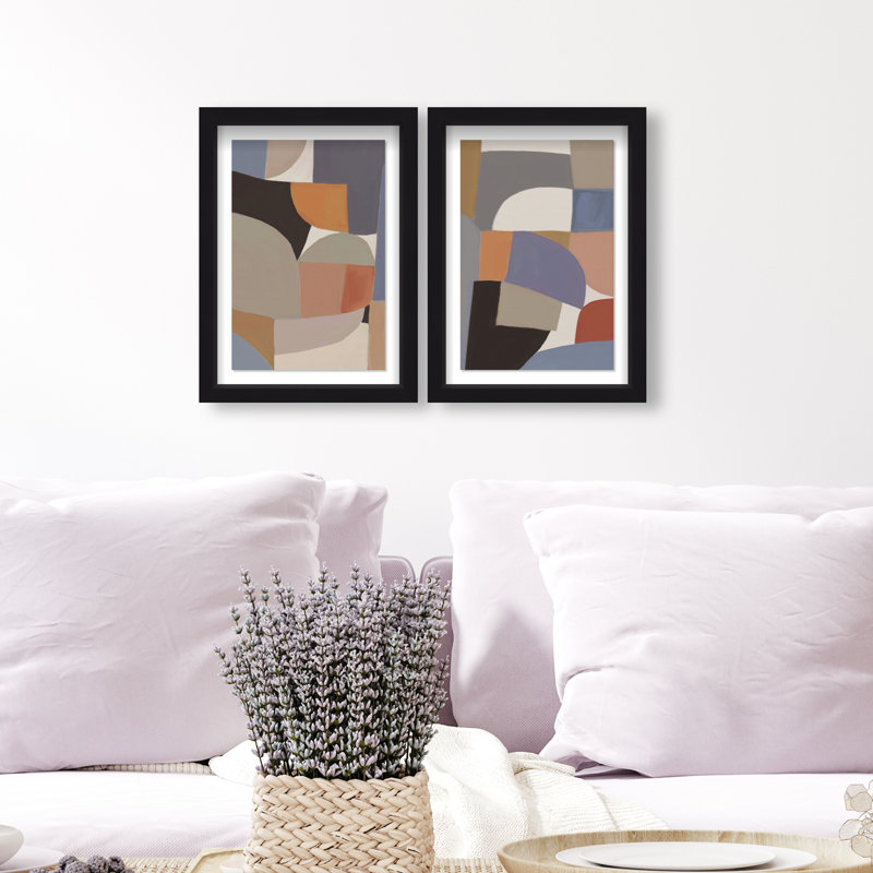 Muted Prelude Set Set by Oliver Gal, 51"H x 35"W, Black Shadowbox