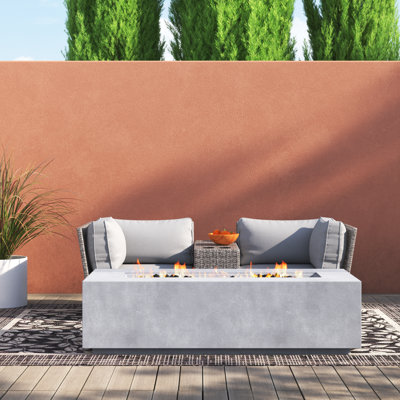Athelene Rattan Wicker Fully Assembled 2 - Person Seating Group with Cushions