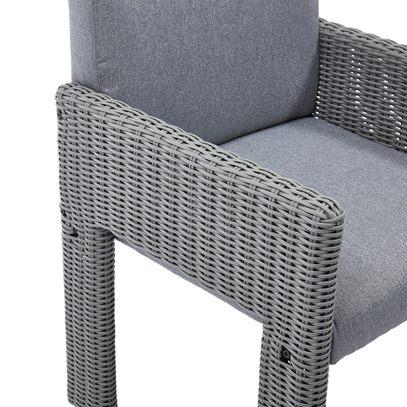 Patio Dining Table Set, 6, Gray/Gray
