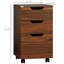 Armoire de bureau avec roulettes et 3 tiroirs, grain de bois brun, unité de tiroir de rangement pratique, optimiser