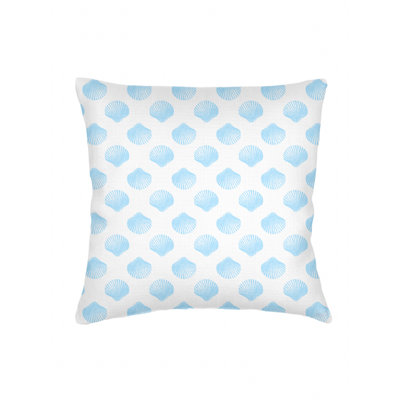 Oreiller rétro en lin bleu clair 26x26