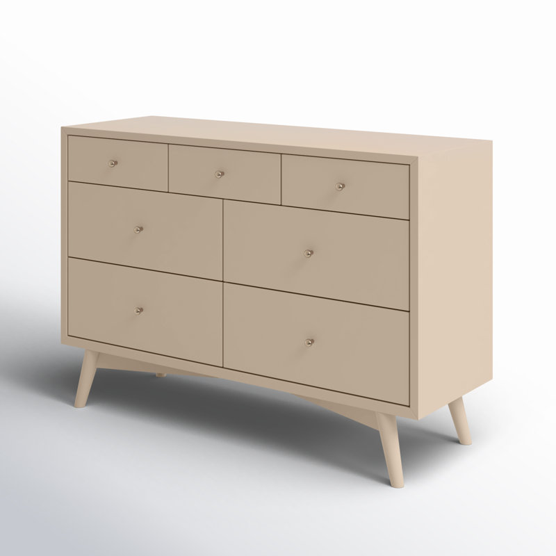 Palma 7-Drawer Assembled Double Dresser, Taupe