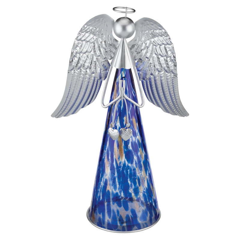 Murano Angel LED Decor 13" - Blue, Bleu