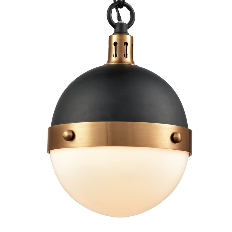 Mini-luminaire suspendu 1 lumière de 7 po de large Harmelin - Noir mat, Noir