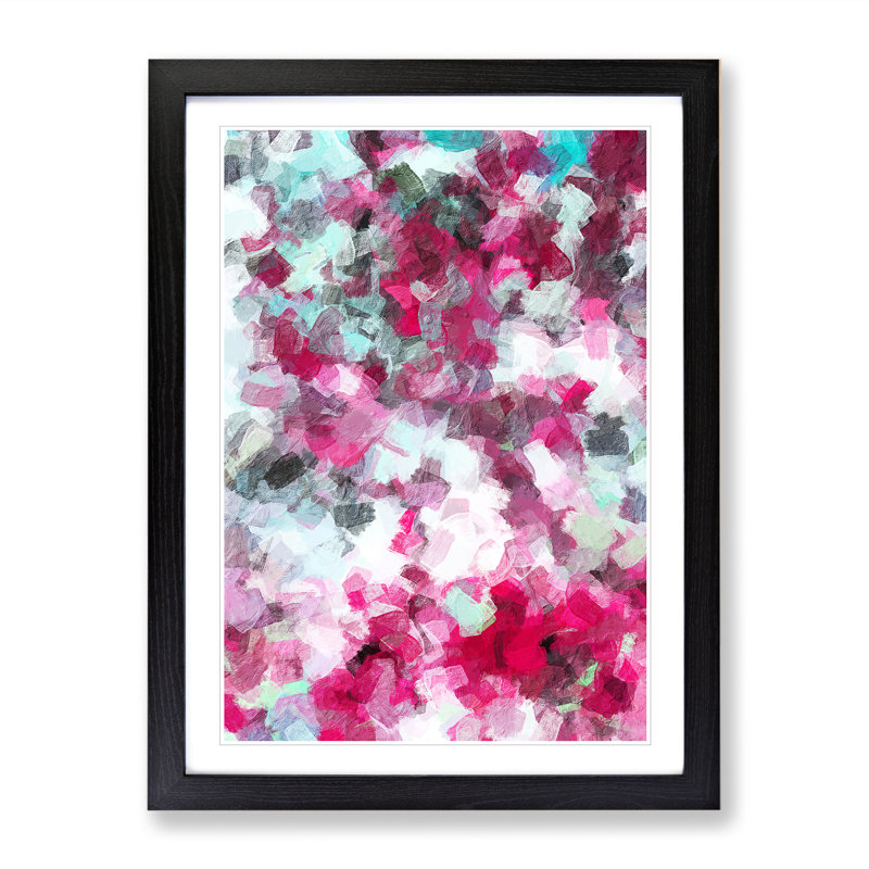 Beginning Abstract - Wall Art, Black Framed, 48cm H x 36cm W, White