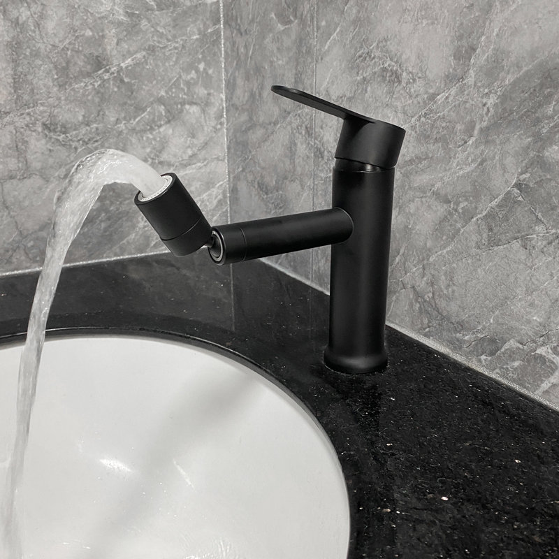Robinet de meuble-lavabo en acier inoxydable, poignée simple, surface noire mate pour une poignée esthétique moderne fabriquée avec un luminaire
