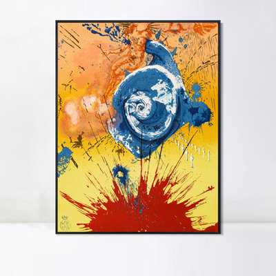 Art numérique sur toile encadrée, série # 048 par Salvador Dali, art mural pour le salon, décorations de bureau à domicile (cadre en bois de couleur mince, 18 po x 24 po)