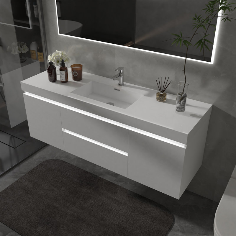 Valladares 48'' Single Bathroom Vanity with Resin Top