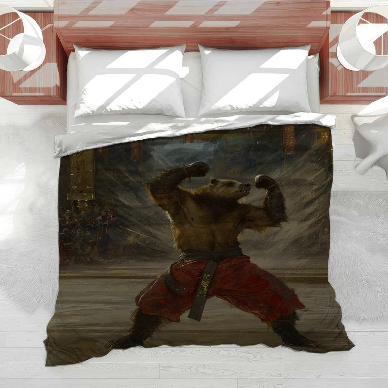 Housse de couette Bear Martial Arts Bedding, Housse de couette pour très grand lit