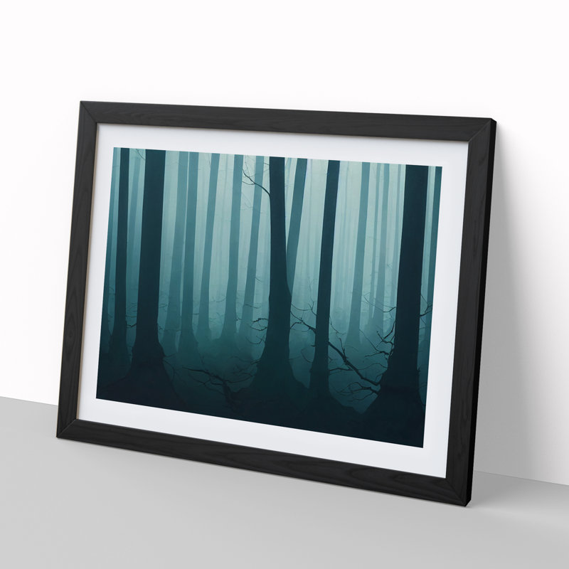 Overwhelming Forest - Single Picture Frame Print, Black, 46cm H x 64cm W x 2cm D