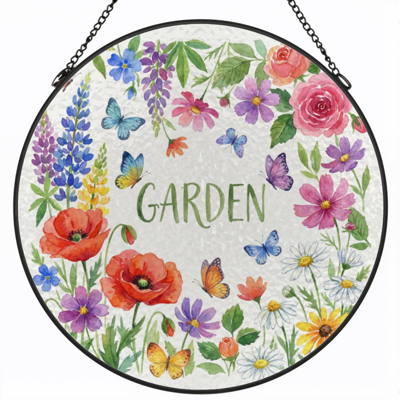 Panneau de vitrail de jardin 12 "H 12", H 12 po x l 12 po