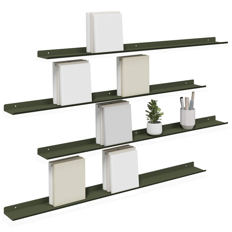 Steel Floating Shelf, Olive Green