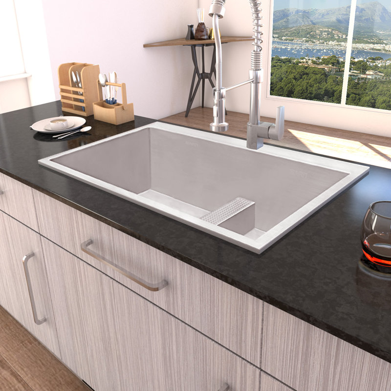 33-Inch Stainless Steel Double Bowl Topmount Kitchen Sink