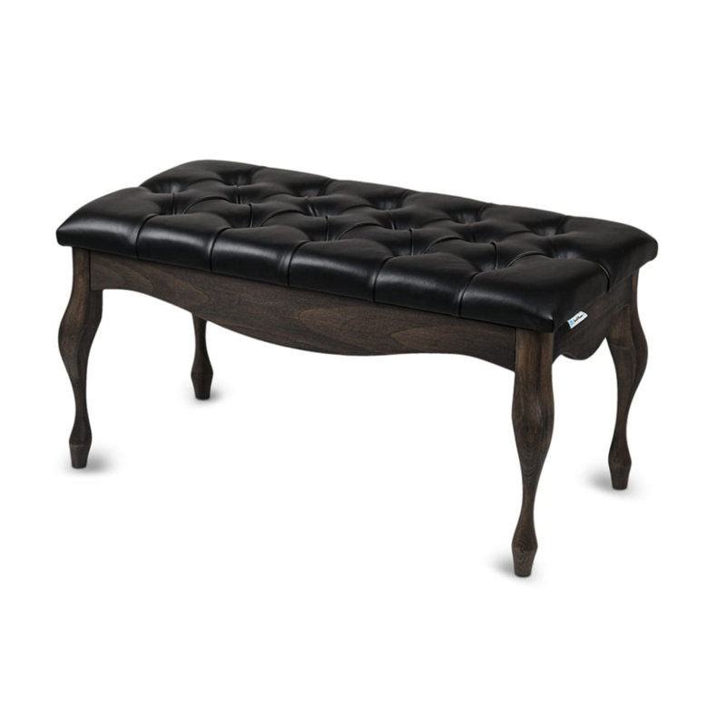 Colrain Faux Leather Upholstered Bench, 40cm H x 100cm W x 40cm D, Black/Brown