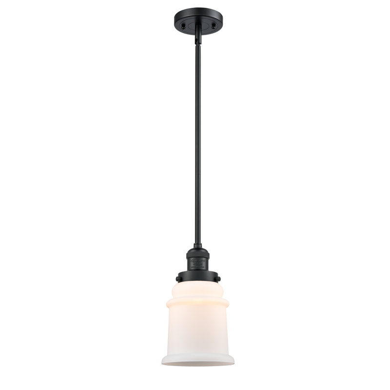 Galaviz 1 - Light Single Pendant, No Bulb Included, Matte Black, Matte White Cased