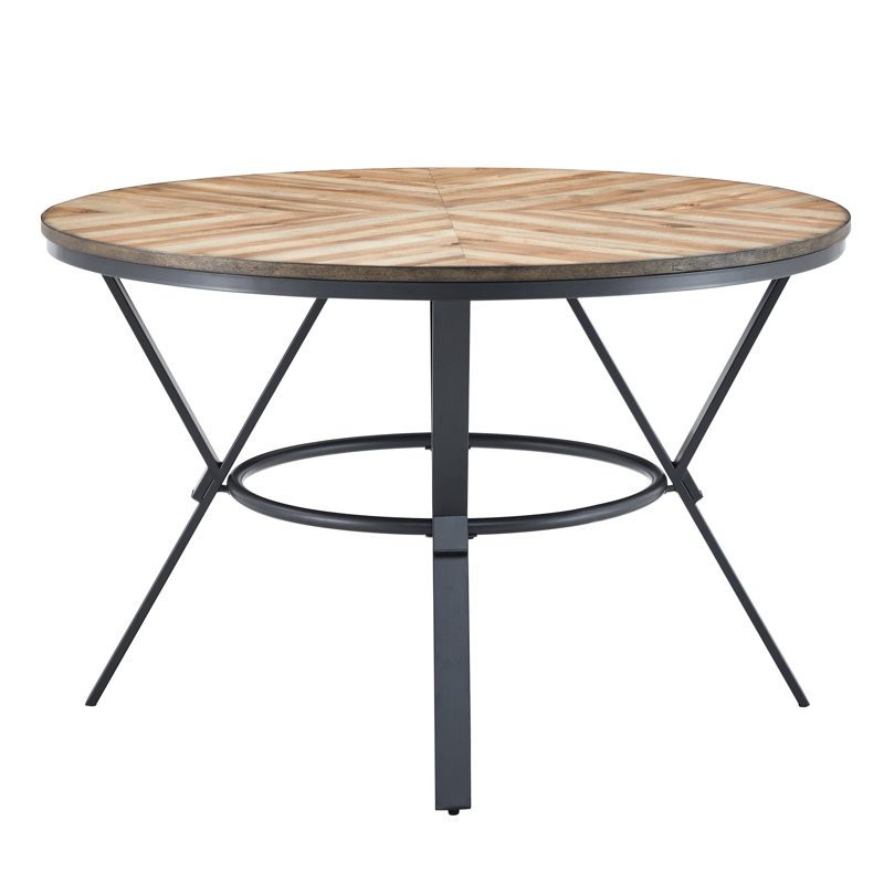 Élégante table d'intérieur avec pieds en bouleau et en métal