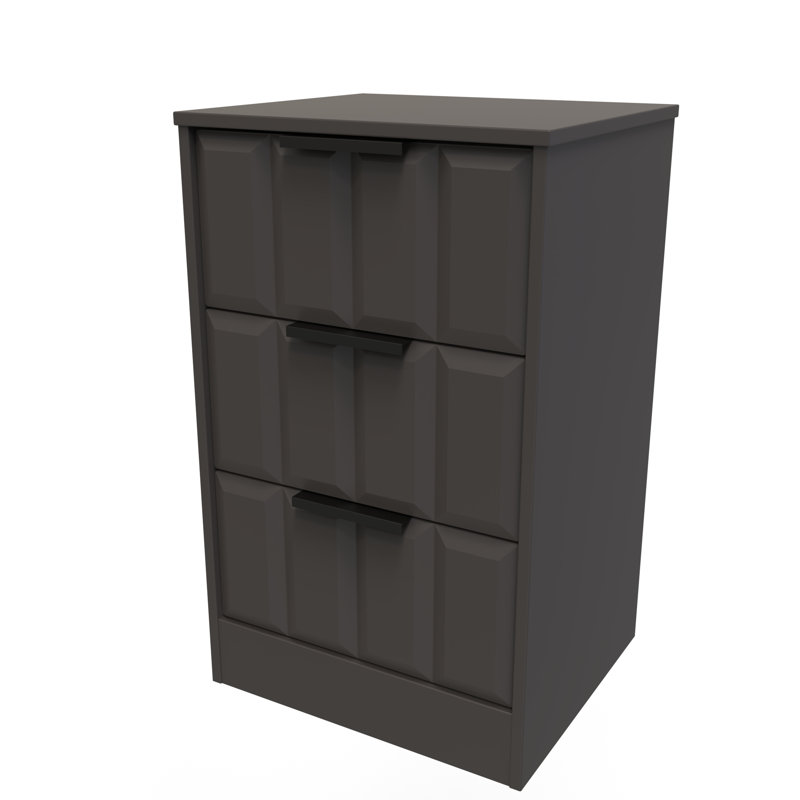 Doss 45cm W Manufactured Wood Bedside Table, Graphite Black