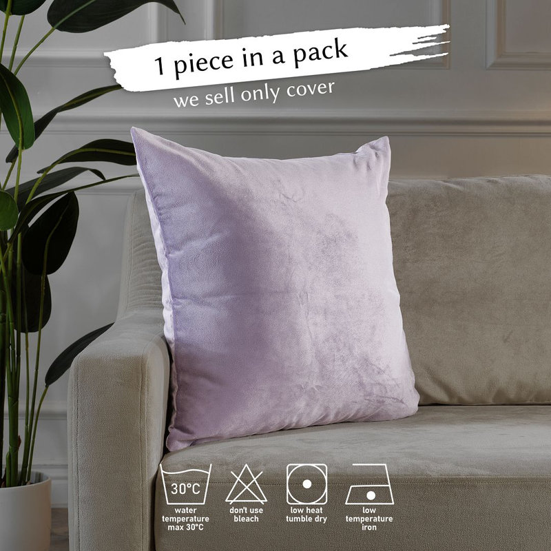 Housse de coussin en velours mat 1pc, Square 16", Lavande