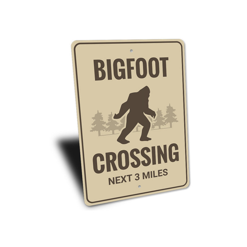 Enseigne en aluminium Bigfoot Crossing, H 14 po x l 10 po x P 0,04 po