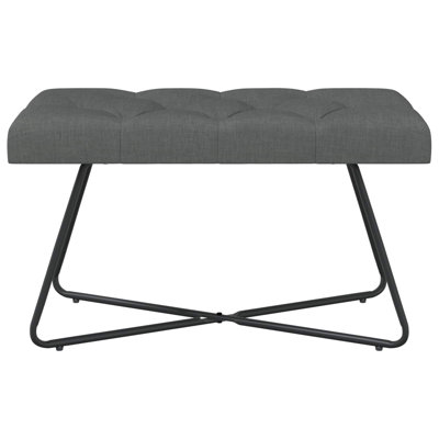  Bench with Button Tufted Dark Grey 31.50 x 15.75 x 18.11 in