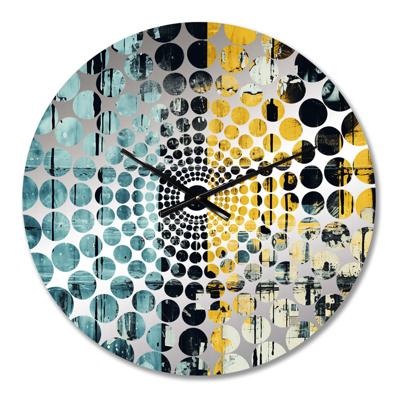 Horloge murale Tyshai - Collages abstraits, Petit