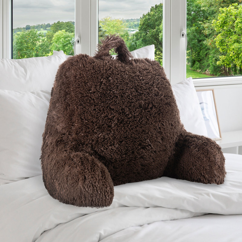Housse et insert de coussin en fausse fourrure , Brun