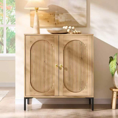 Buffet autoportant 34 po avec tablette réglable et armoire de rangement en bois H 34 po