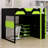 Multifunctional Wooden Loft Bed Featuring Desk, Wardrobe, Shelves, USB & RGB Lighting-1407355977