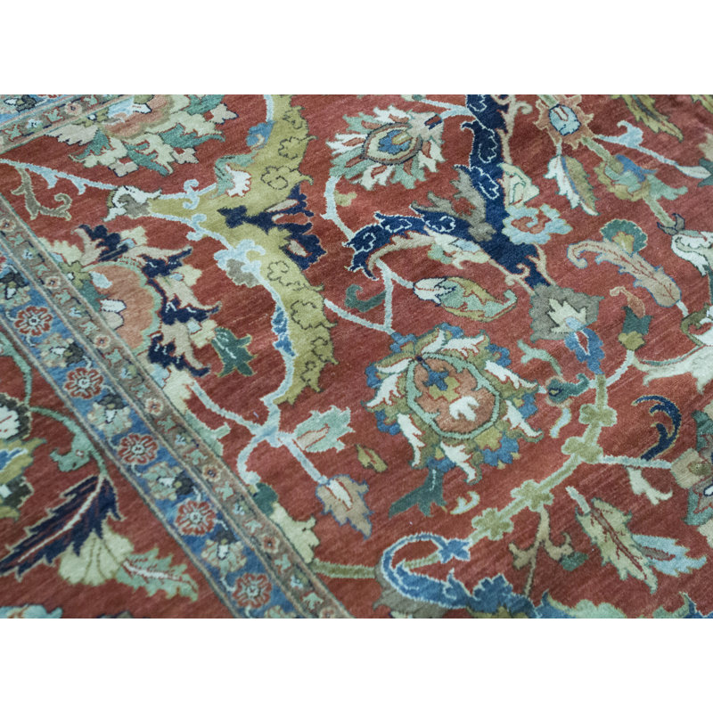 Tapis rouille et rouille de haute qualité noué à la main