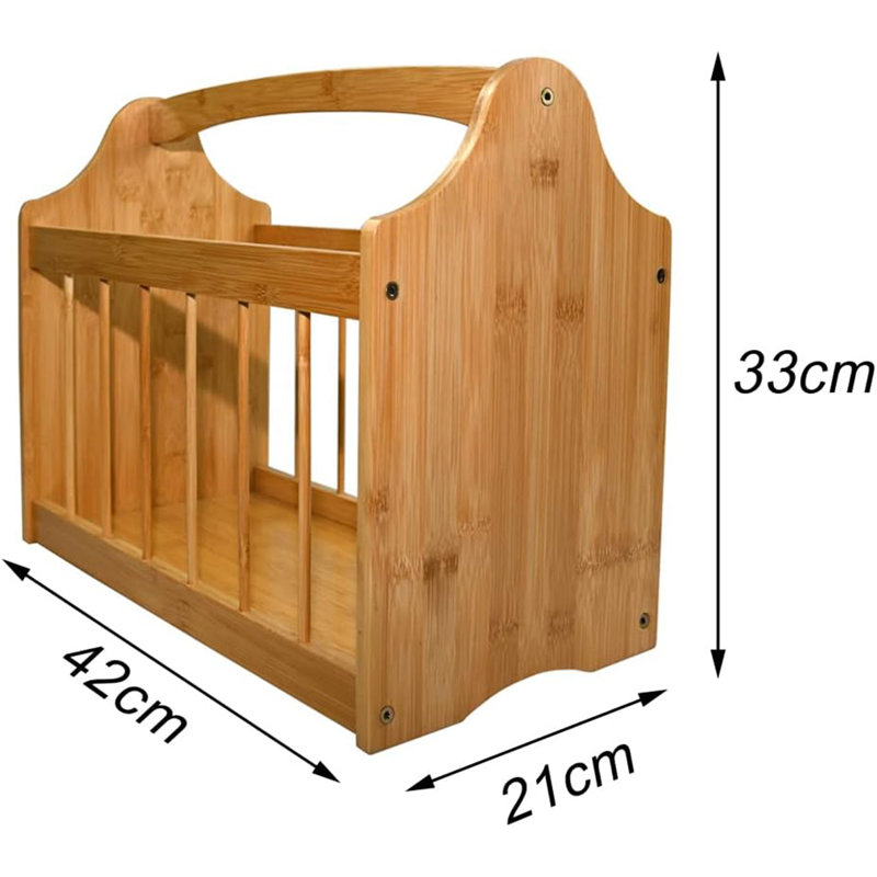 Wood Free Standing Magazine Rack