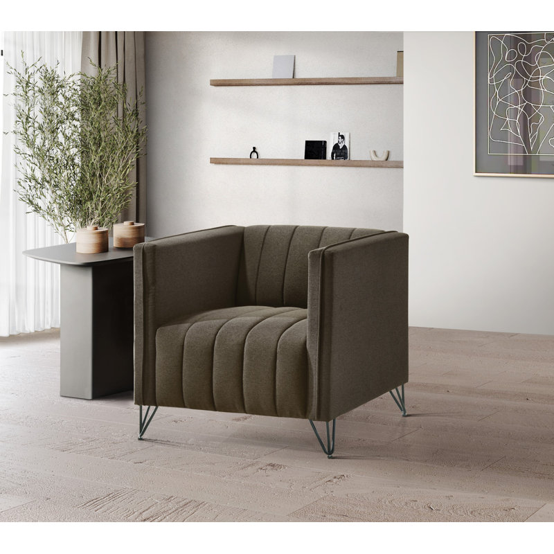 Fauteuil Chylee, Lin brun