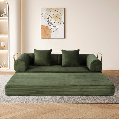 Lit pliable de 75 pouces, rembourré de mousse à mémoire de forme et de microfibre, 3 places pour une utilisation quotidienne