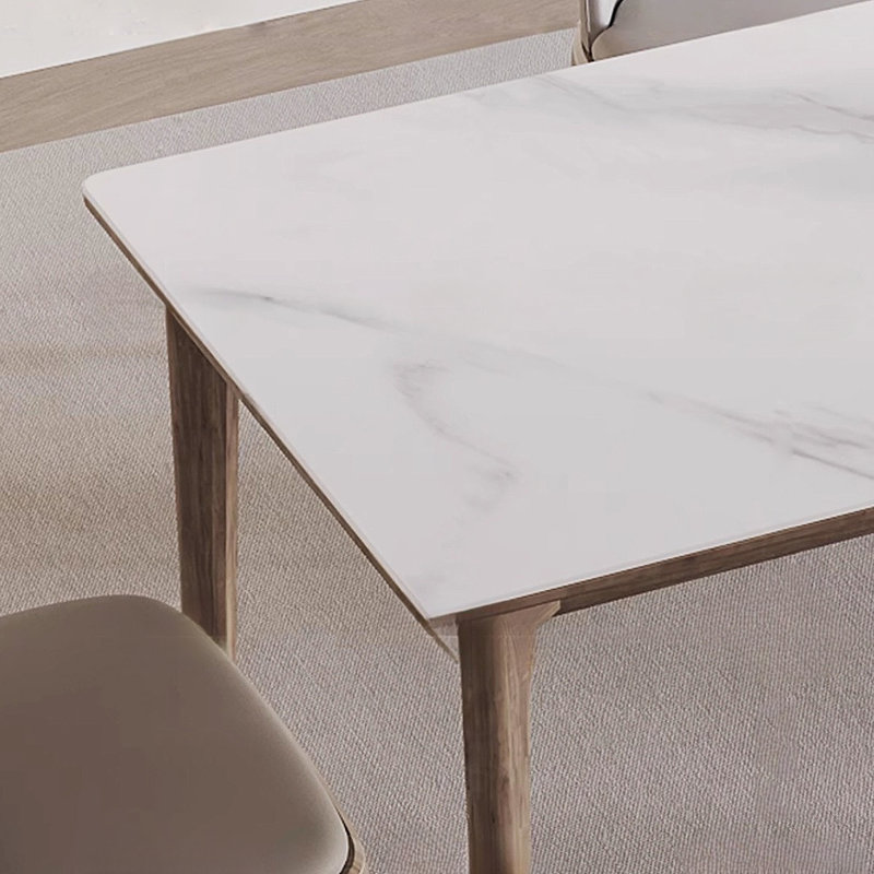 Italian-style rectangular rock plate dining table, 29.53"H x 78.74"L x 35.43"W