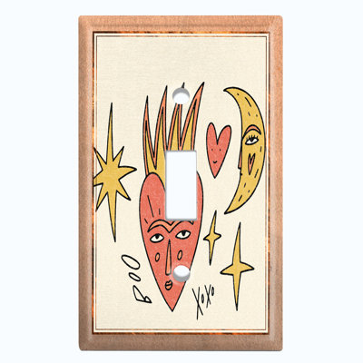 Patterned 1 - Gang Toggle Light Switch Standard Wall Plate