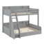 Bunk Beds With Storage Shelves ,Drawer, LED ,Charging Station, Guardrails And Ladder-1998733405