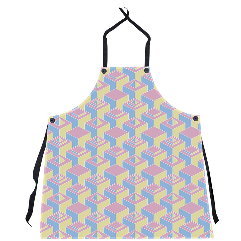 Jordao Bib Apron, Blue/Pink/Yellow