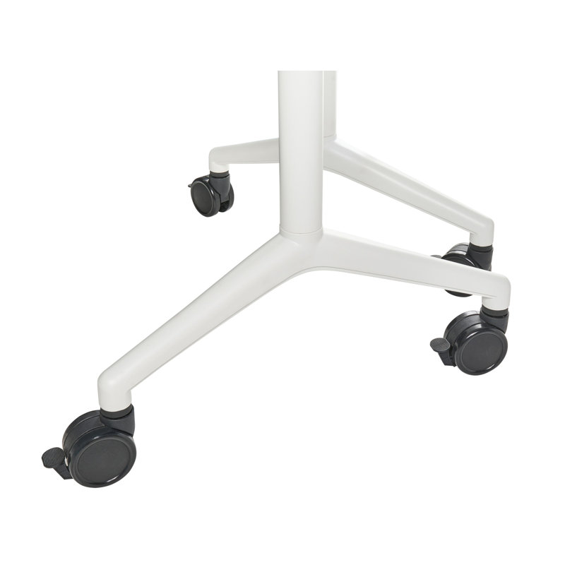 Abbondio Foldable and Modular Steel Standing Desk, Brown/White