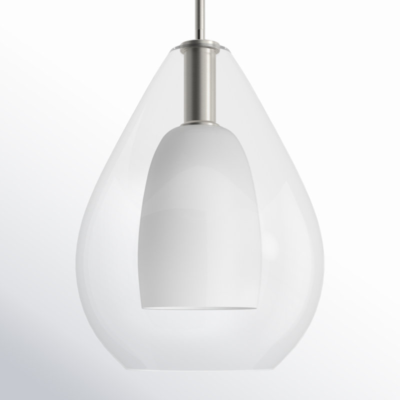 Eldine 1 - Light Teardrop Pendant, 20.75" H x 15" W x 15" D, Brushed Nickel