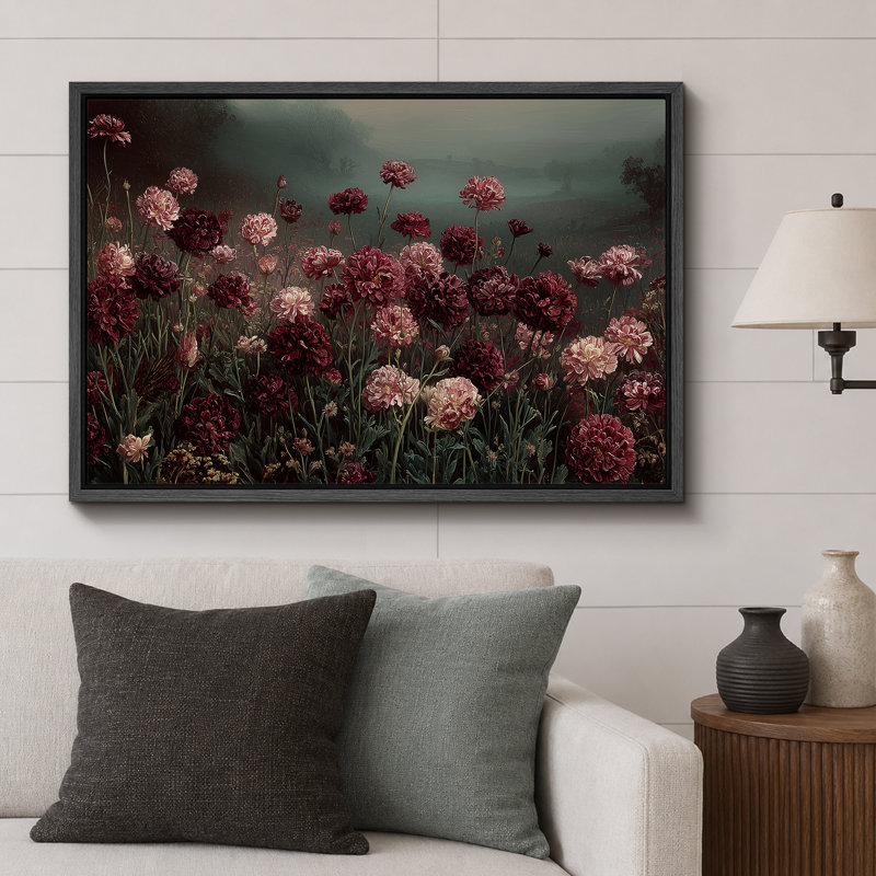 Impression sur toile encadrée très sombre Moody, Cadre flottant noir, H 24 po x l 36 po x P 1,5 po