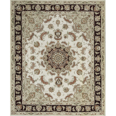 Hand-Knotted High-Quality Beige Area Rug