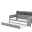 Lit de jour en bois avec tablettes de rangement, lit multifonctionnel avec lit gigogne simple et bureau d'étude-1578284778